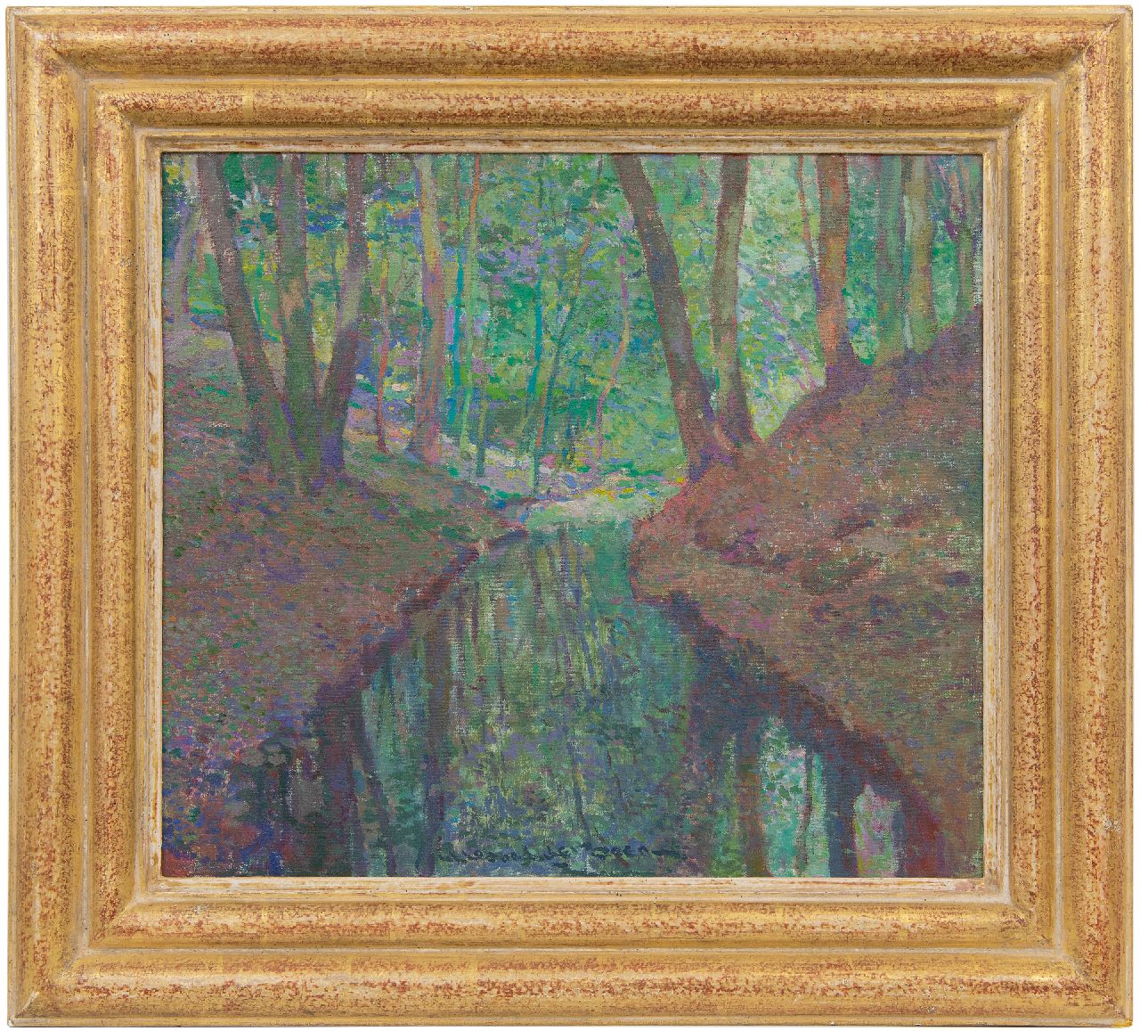 Boer H. de | Hessel de Boer | Gemälde zum Verkauf angeboten | Waldbach, Öl auf Leinwand 45,1 x 50,0 cm, Unterzeichnet M.u.
