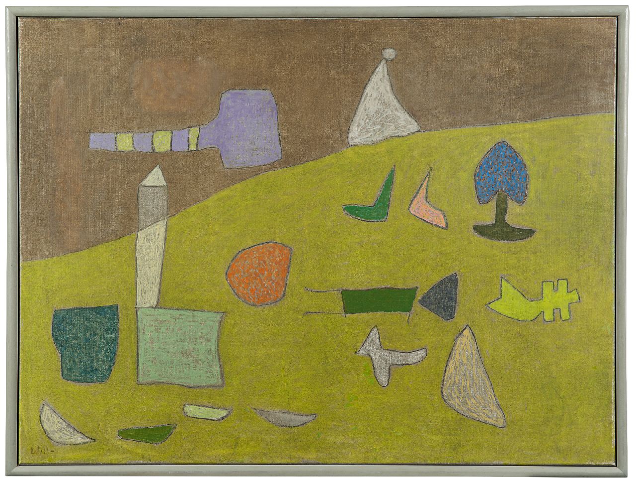 Leewens W.J.  | Willibrordus Joseph 'Will' Leewens | Gemälde zum Verkauf angeboten | Figuren in grüner Landdschaft, Öl auf Leinwand 60,1 x 80,1 cm, Unterzeichnet l.u.