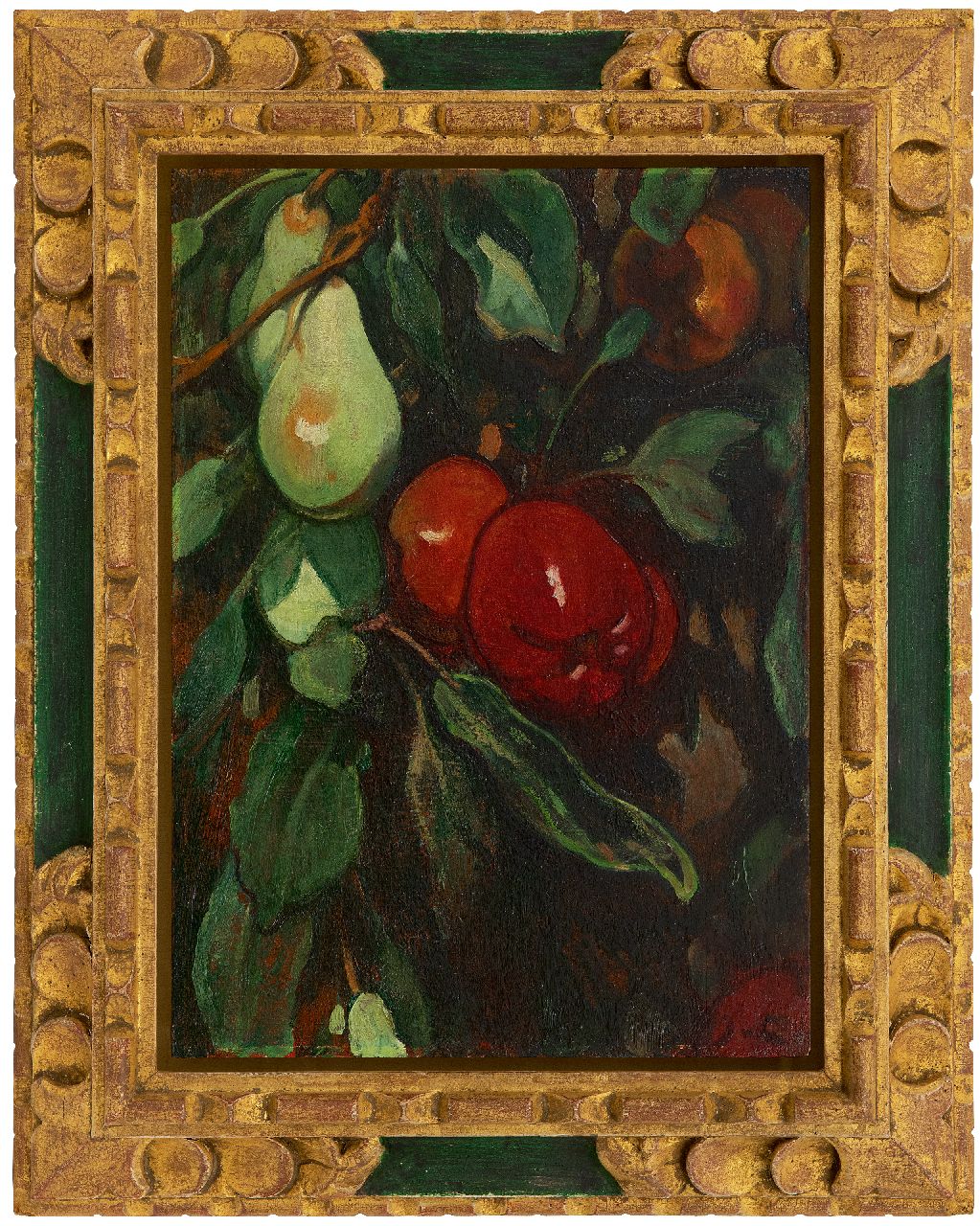 Looy J. van | Jacobus van Looy | Gemälde zum Verkauf angeboten | Rote Äpfel und Birnen, Öl auf Holz 37,0 x 26,7 cm, Unterzeichnet r.u. mit Initialen