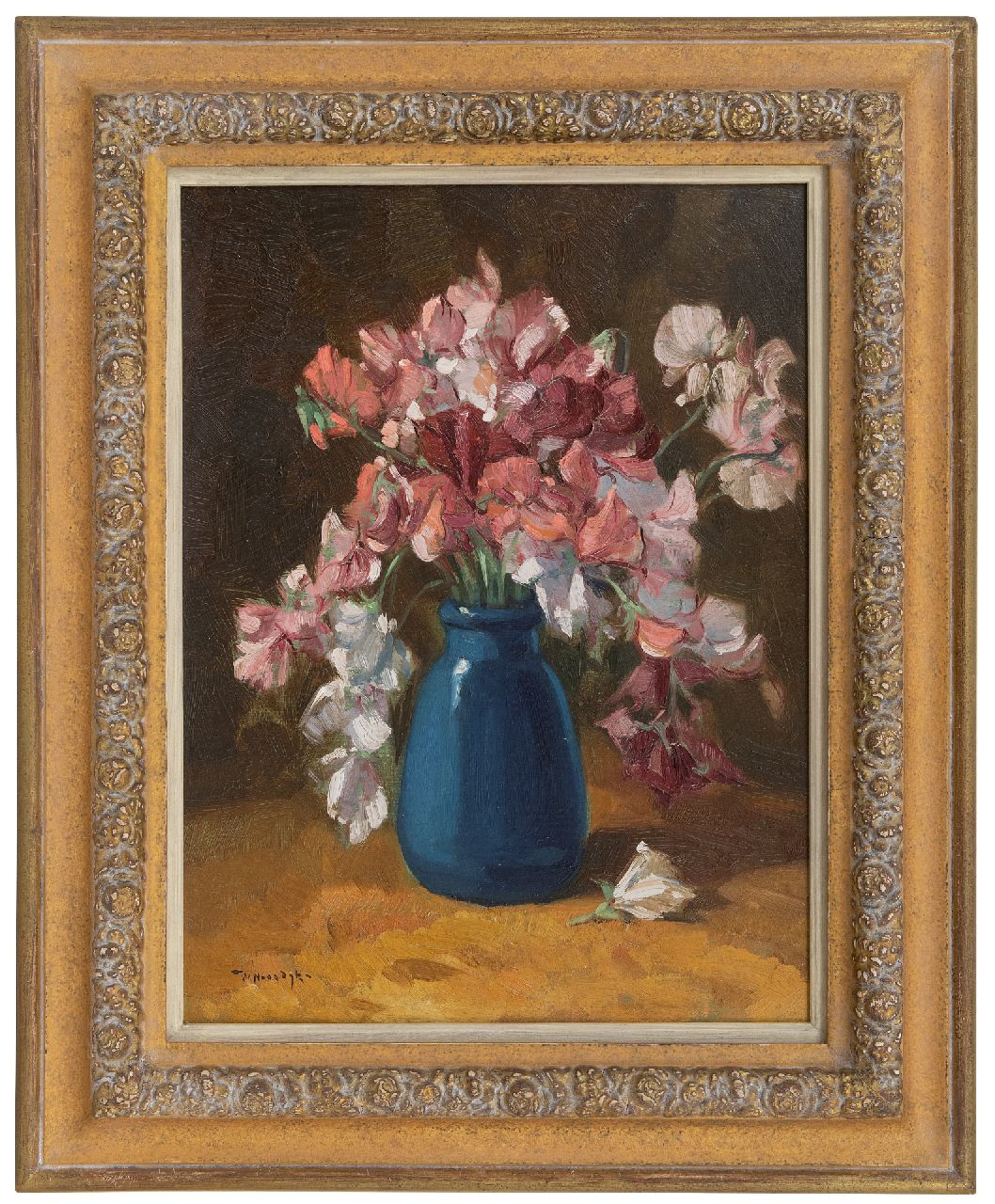 Noordijk W.F.  | 'Willem' Frederik Noordijk, Gartenwicke, Öl auf Malereifaser 39,9 x 29,8 cm, Unterzeichnet l.u.