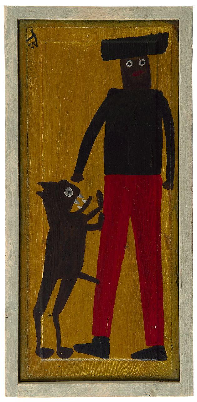 Brown T.  | Timothy 'Tim' Brown, Der brünstige Hund, Öl auf Holz 60,5 x 26,5 cm, Unterzeichnet l.o. und im Verso mit Brandmal