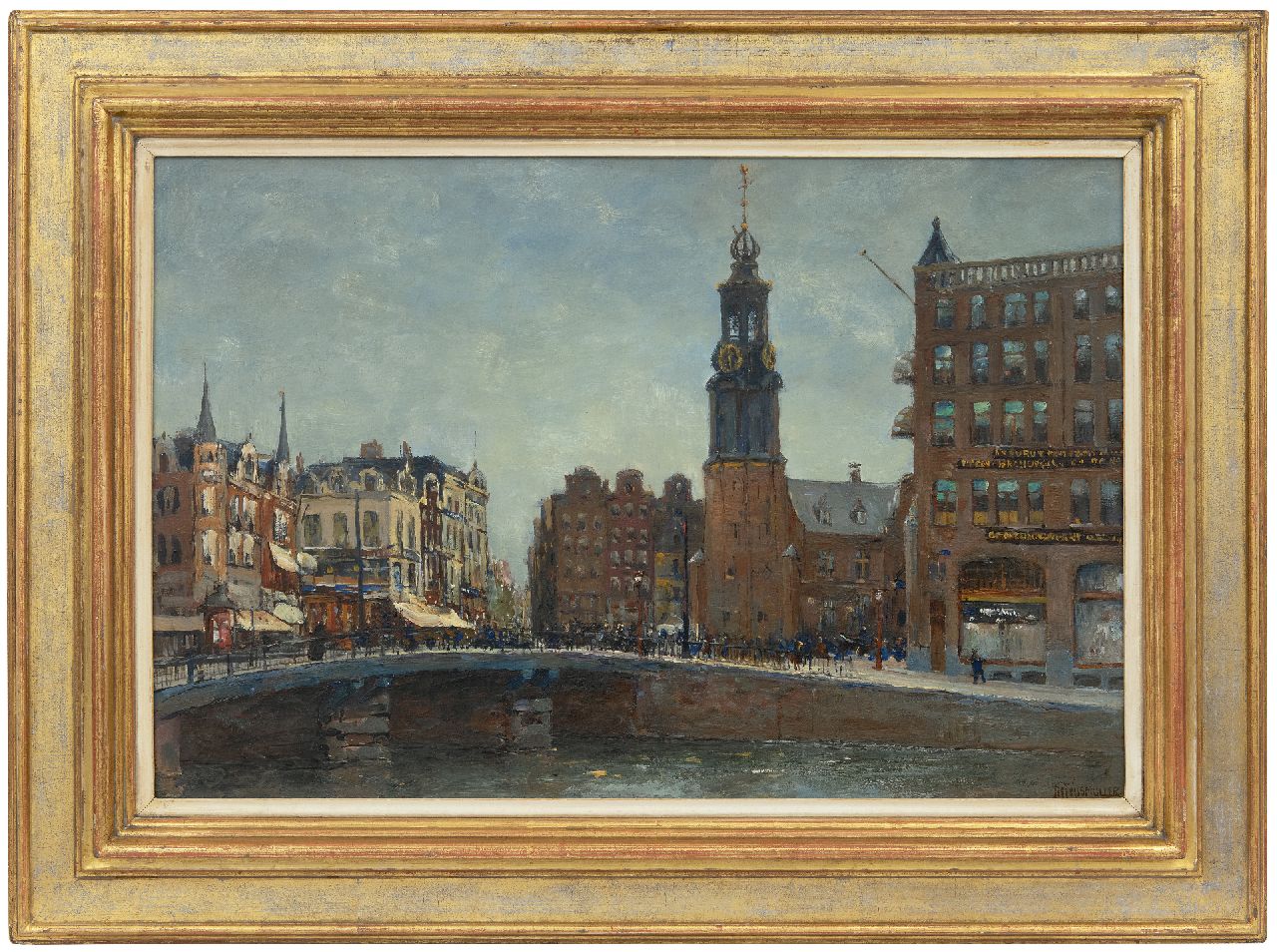 Wijsmuller J.H.  | Jan Hillebrand Wijsmuller, Ansicht auf De Munt, Amsterdam, Öl auf Leinwand 40,7 x 60,8 cm, Unterzeichnet r.u.