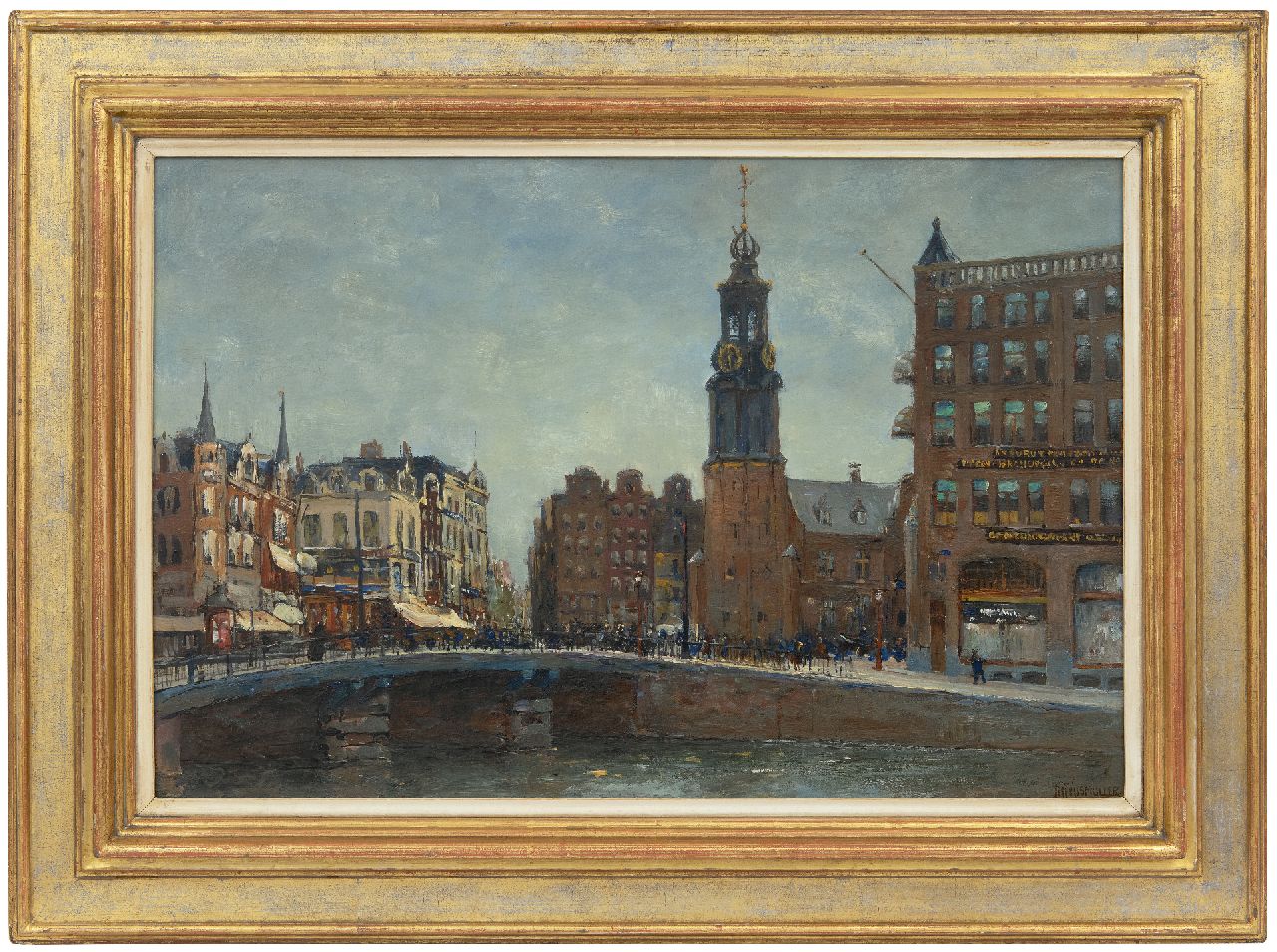 Wijsmuller J.H.  | Jan Hillebrand Wijsmuller, Ansicht auf De Munt, Amsterdam, Öl auf Leinwand 40,7 x 60,8 cm, Unterzeichnet r.u.