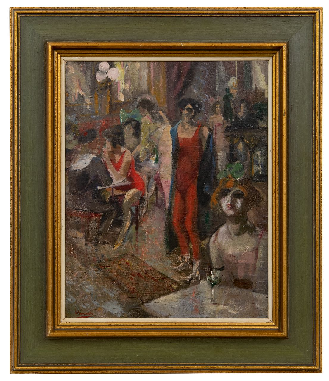 Bervoets L.  | Leo Bervoets | Gemälde zum Verkauf angeboten | Artistenkneipe, Öl auf Holz 49,2 x 38,5 cm, Unterzeichnet u.l.