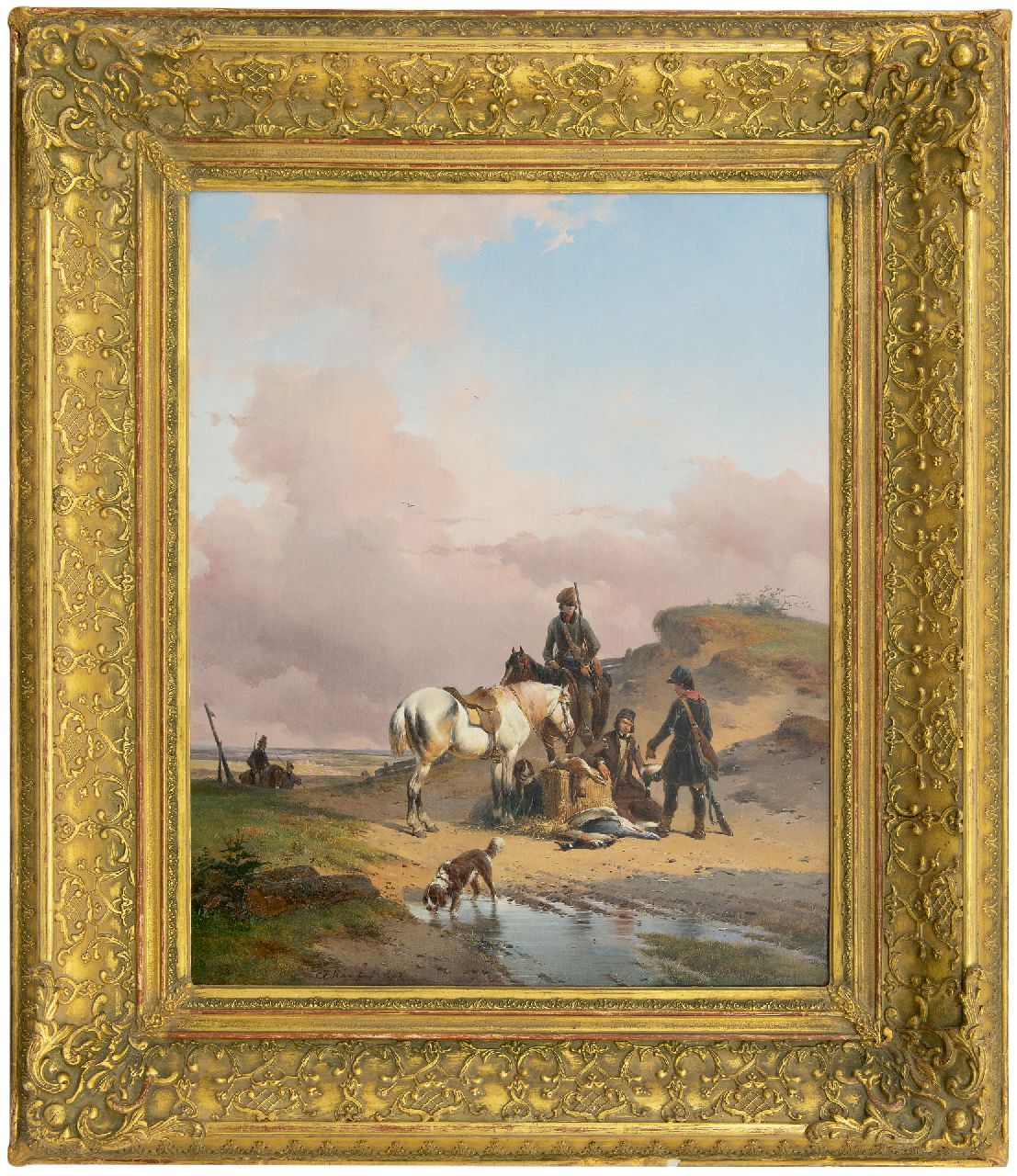 Moerenhout J.J.  | Josephus Jodocus 'Joseph' Moerenhout | Gemälde zum Verkauf angeboten | Nach der Jagd, Öl auf Leinwand 65,8 x 53,3 cm, Unterzeichnet l.d.M. und datiert 1840