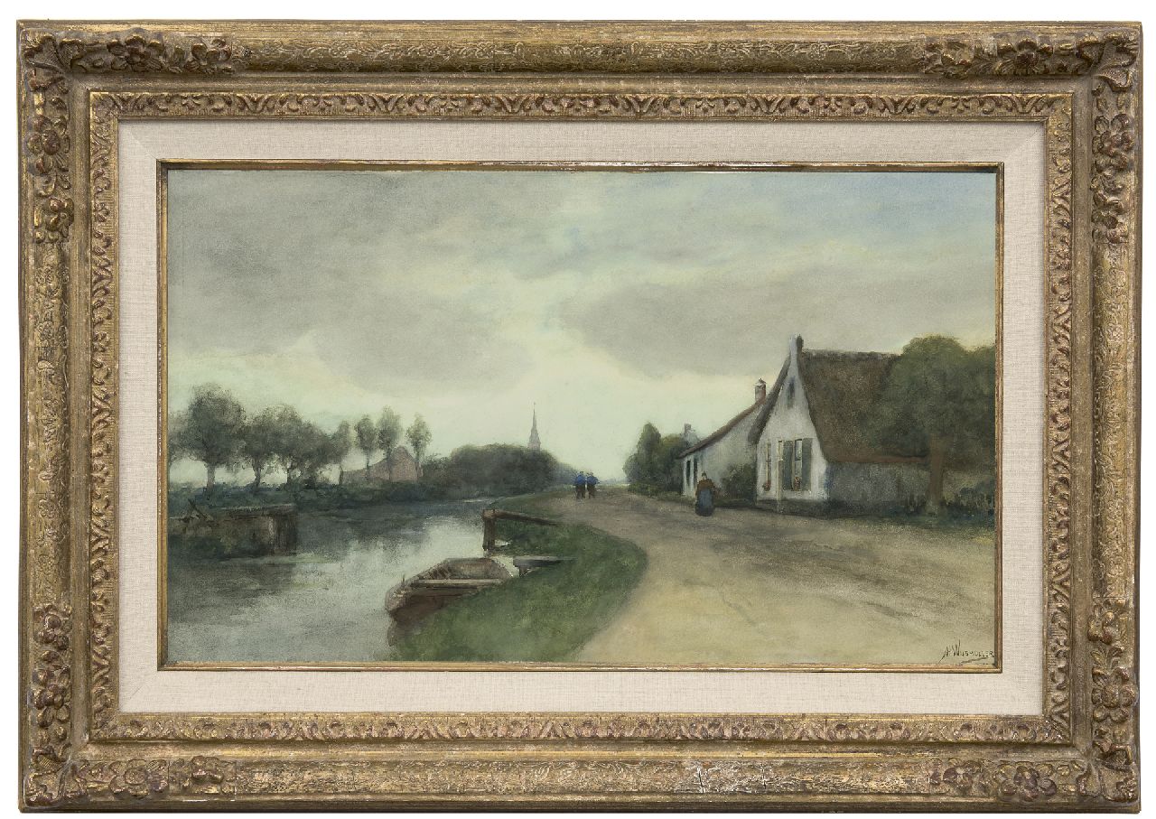 Wijsmuller J.H.  | Jan Hillebrand Wijsmuller | Aquarelle und Zeichnungen zum Verkauf angeboten | Kortenhoefsedijk in Kortenhoef, Aquarell auf Papier 35,4 x 59,2 cm, Unterzeichnet r.u.