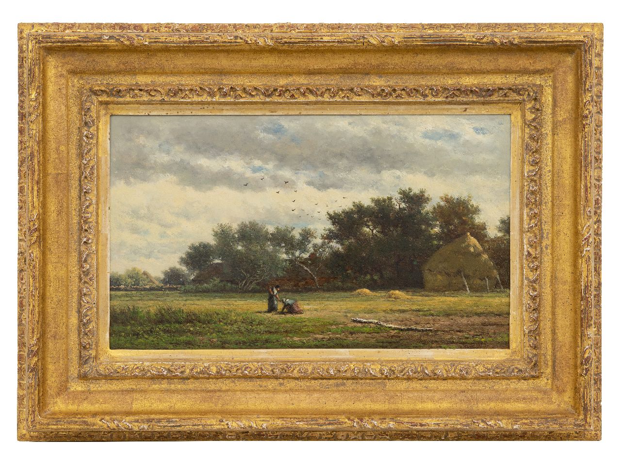 Roelofs W.  | Willem Roelofs | Gemälde zum Verkauf angeboten | Hinter dem Bauernhof, Öl auf Holz 22,1 x 37,7 cm, Unterzeichnet u.r. und zu datieren um 1855-1860