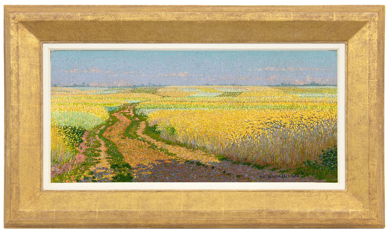 Breman A.J.  | Ahazueros Jacobus 'Co' Breman, Sandweg durch die Felder bei Blaricum, Öl auf Leinwand 26,2 x 55,0 cm, Unterzeichnet u.r. und datiert 1904