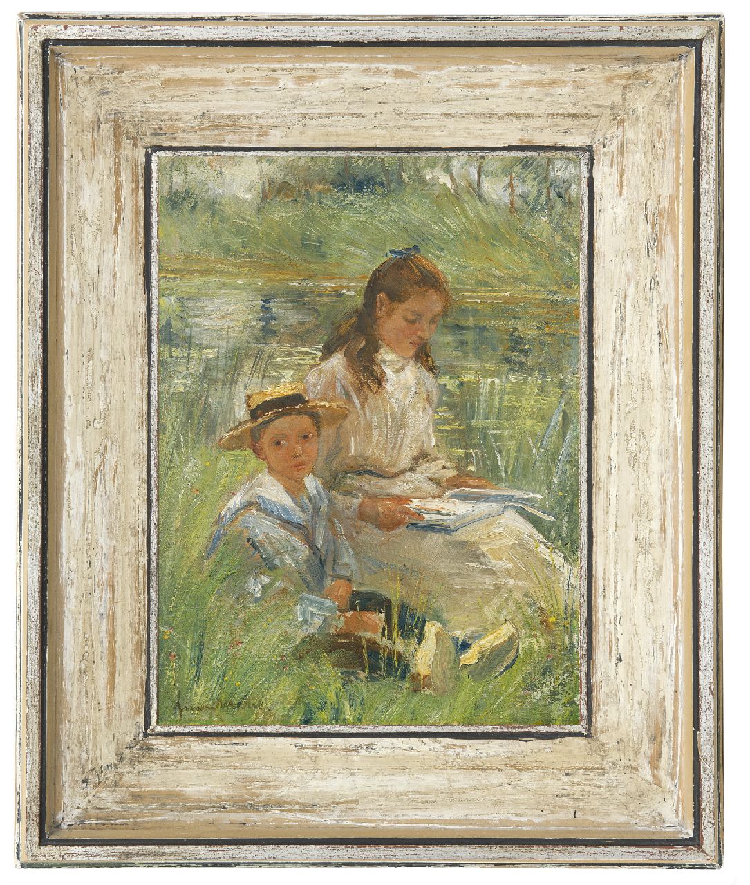 Maris S.W.  | Simon Willem Maris, Sommernachmittag, Öl auf Leinwand 29,5 x 22,3 cm, Unterzeichnet l.u.