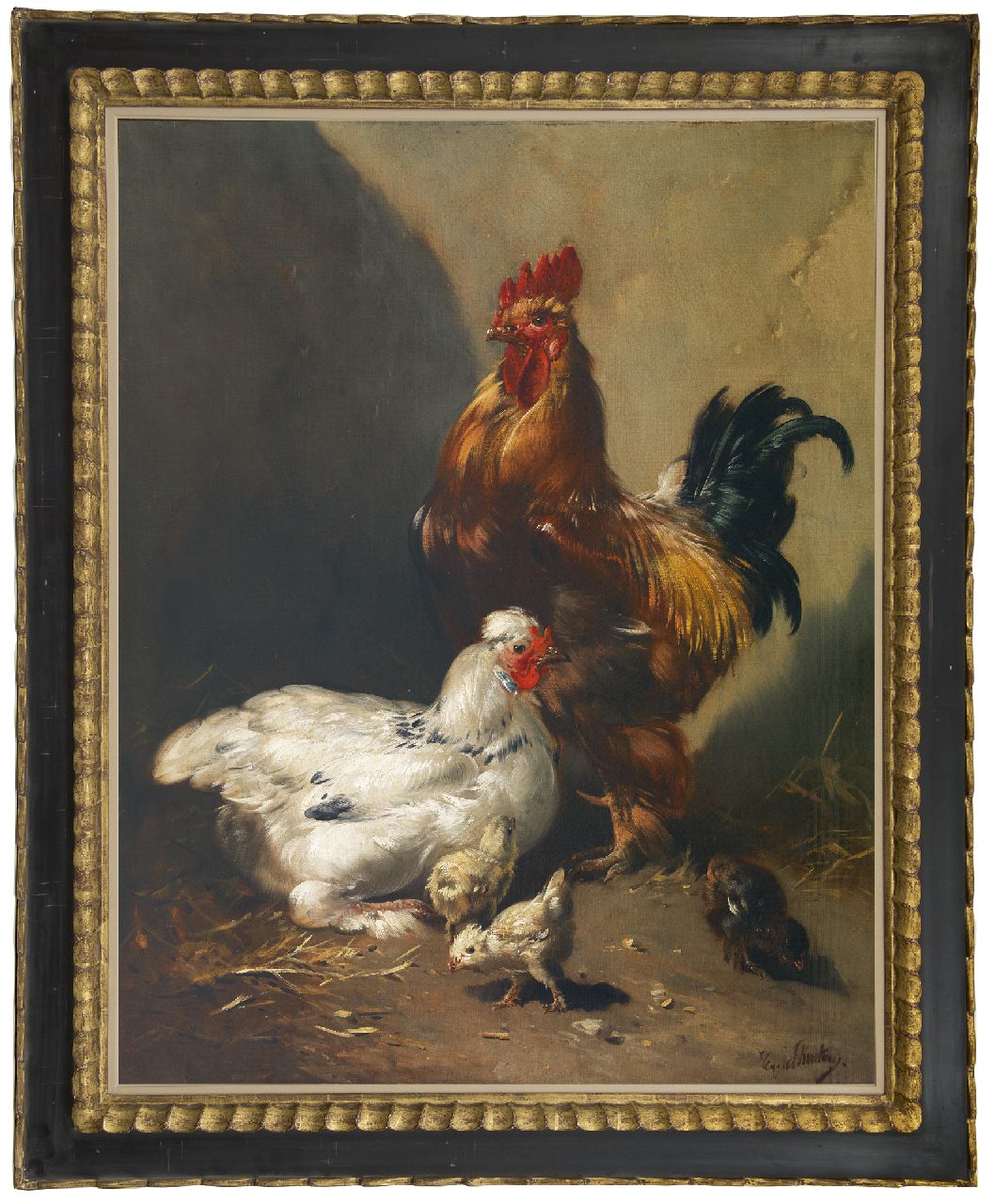 Schouten H.  | Henry Schouten, Ziergeflügel in einer Landschaft, Öl auf Leinwand 100,1 x 80,1 cm, Unterzeichnet u.r.