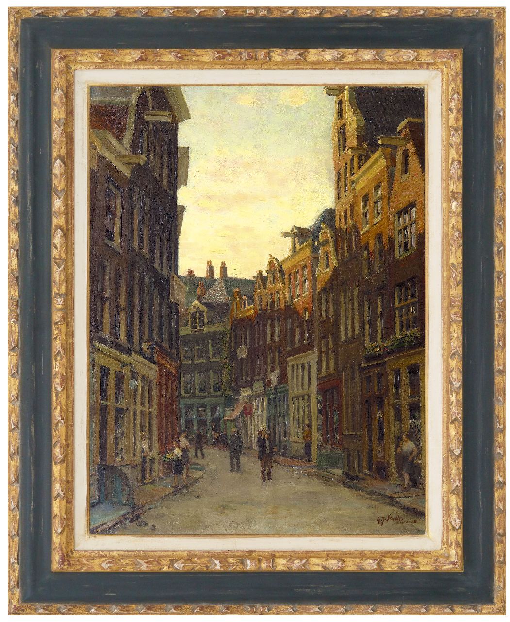 Staller G.J.  | Gerard Johan Staller | Gemälde zum Verkauf angeboten | Die Zeedijk in Amsterdam, Öl auf Holz 47,7 x 35,7 cm, Unterzeichnet u.r.