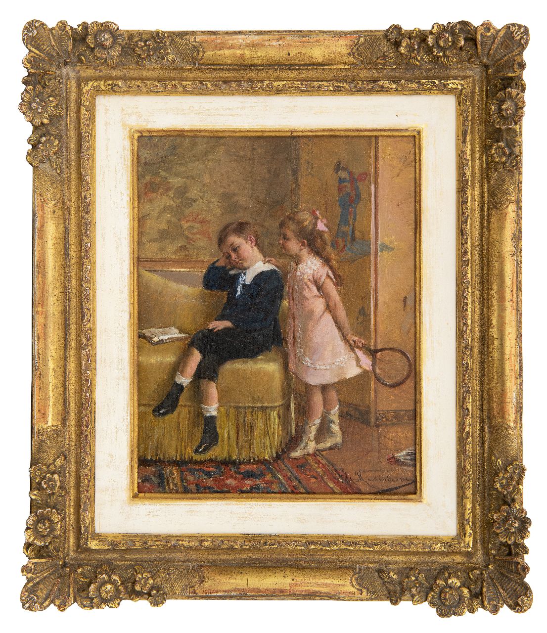 Roosenboom A.  | Albert Roosenboom | Gemälde zum Verkauf angeboten | Eine Partie Tennis gefällig?, Öl auf Leinwand 24,5 x 19,2 cm, Unterzeichnet u.r.