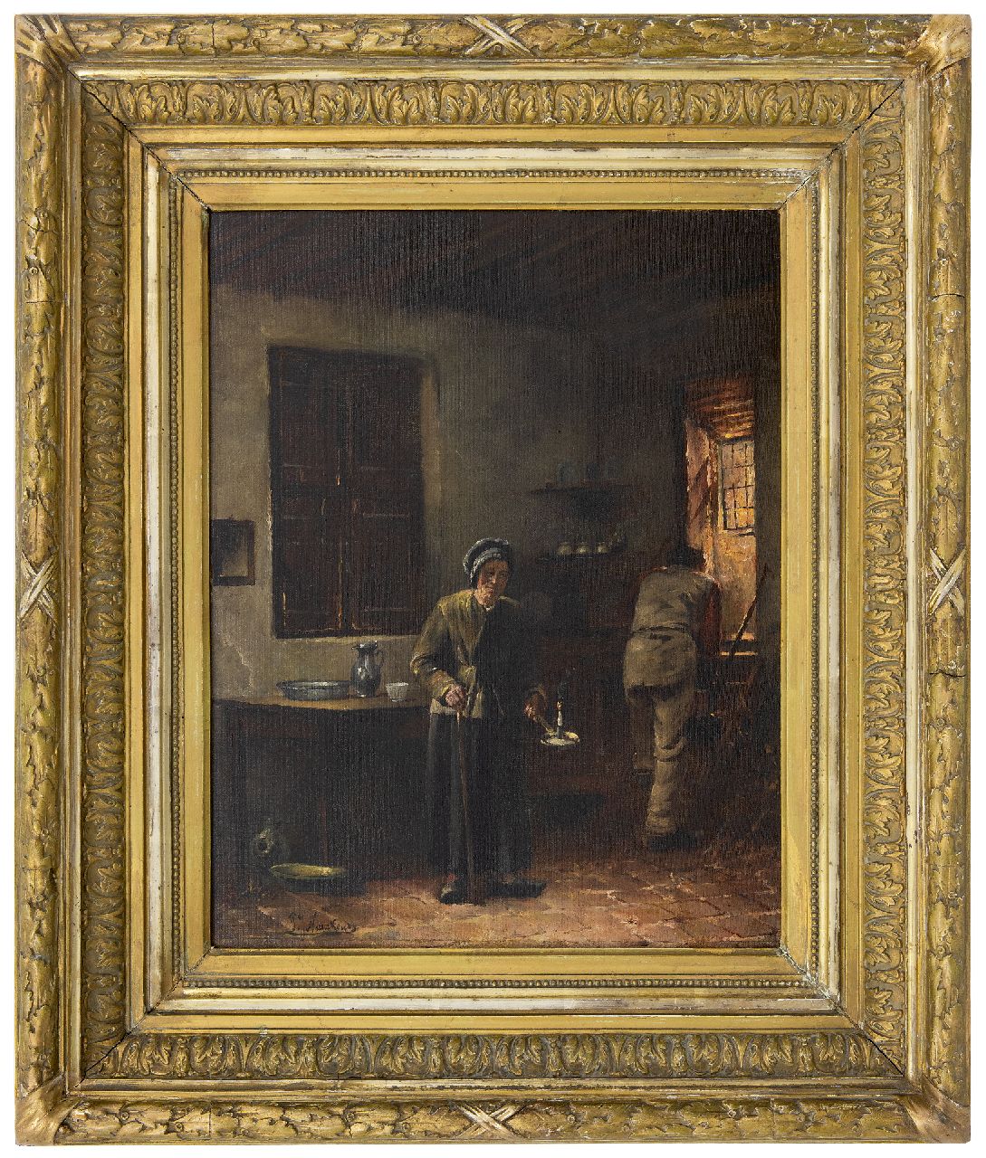 Neuckens P.J.  | Pierre Jules Neuckens | Gemälde zum Verkauf angeboten | Bauerninnenraum, Öl auf Leinwand 48,5 x 39,3 cm, Unterzeichnet u.l.