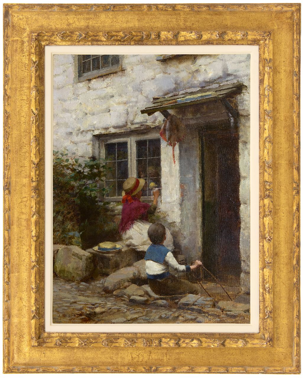 Burrington A.A.  | Arthur Alfred Burrington, Am Fenster, Öl auf Leinwand 44,5 x 33,2 cm, Unterzeichnet u.l. und datiert 1888