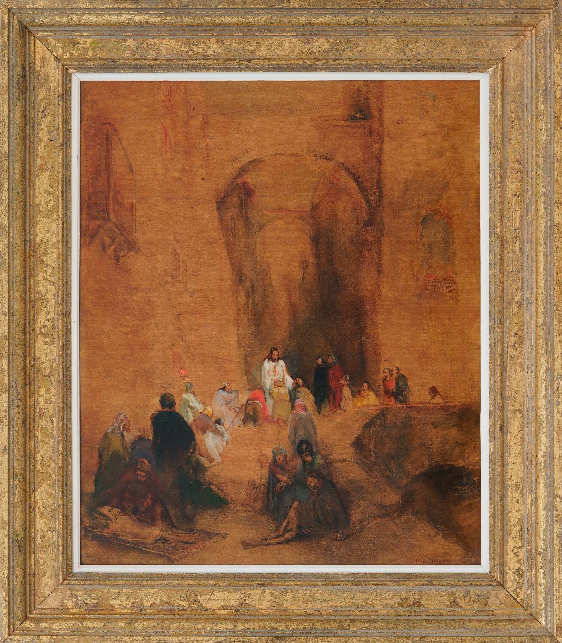 Meegeren H.A. van | Henricus Antonius 'Han' van Meegeren, Christus segnet die Armen und Kranken, Öl auf Malereifaser 60,3 x 48,8 cm, Unterzeichnet u.r. und datiert 1922