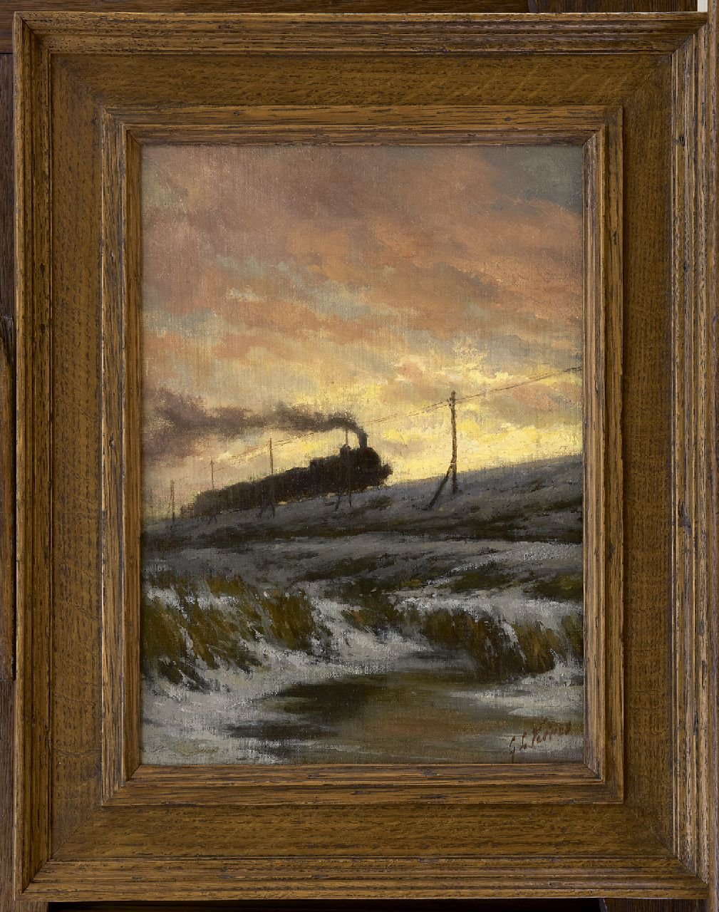 Kiers G.L.  | George Lourens Kiers, Am Bahngleis, Öl auf Leinwand auf Holz 35,5 x 25,3 cm, Unterzeichnet u.r.