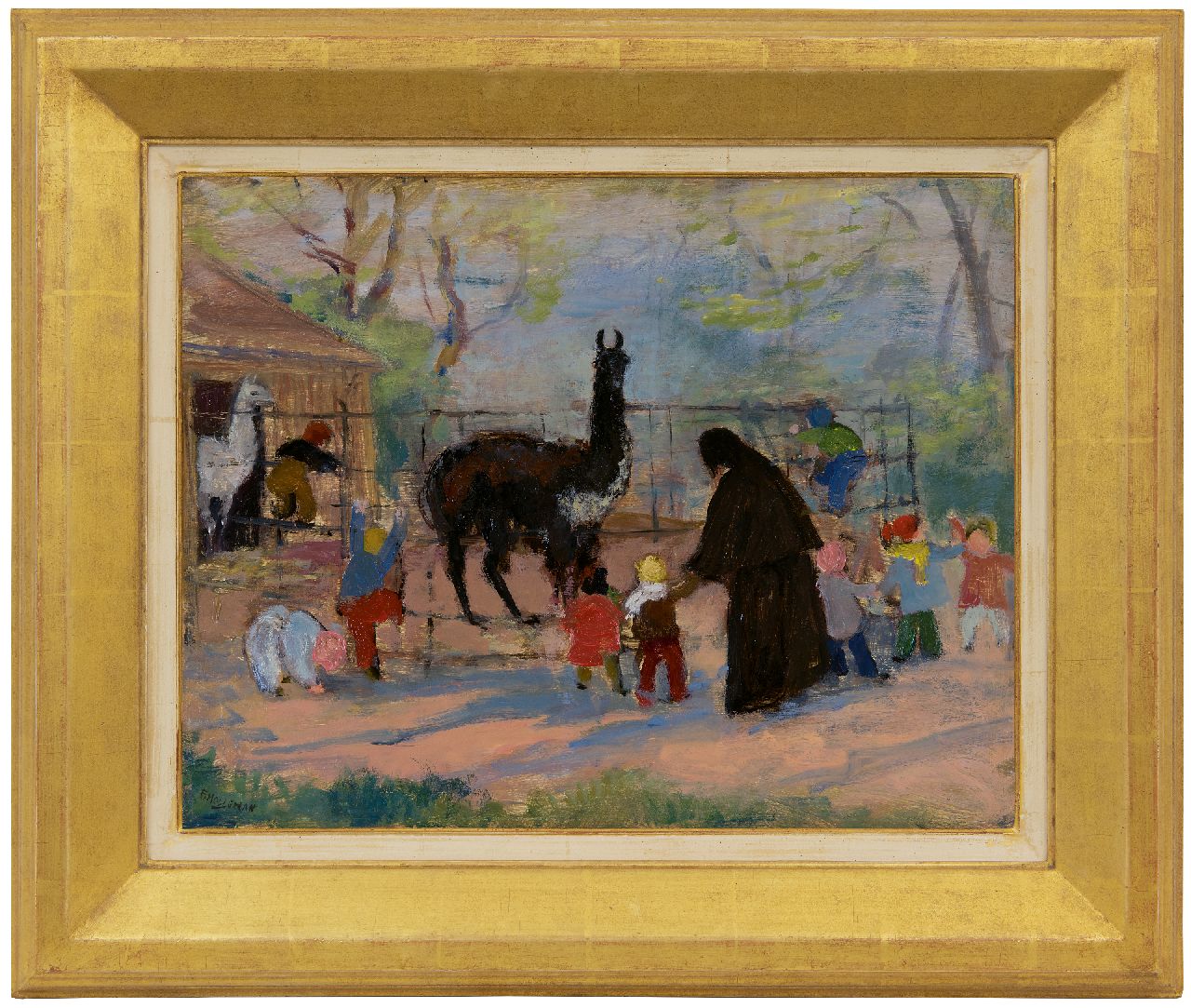 Holleman F.  | Frida Holleman | Gemälde zum Verkauf angeboten | Der Tiergarten Artis in Amsterdam, Öl auf Holzfaser 35,0 x 45,0 cm, Unterzeichnet u.l.