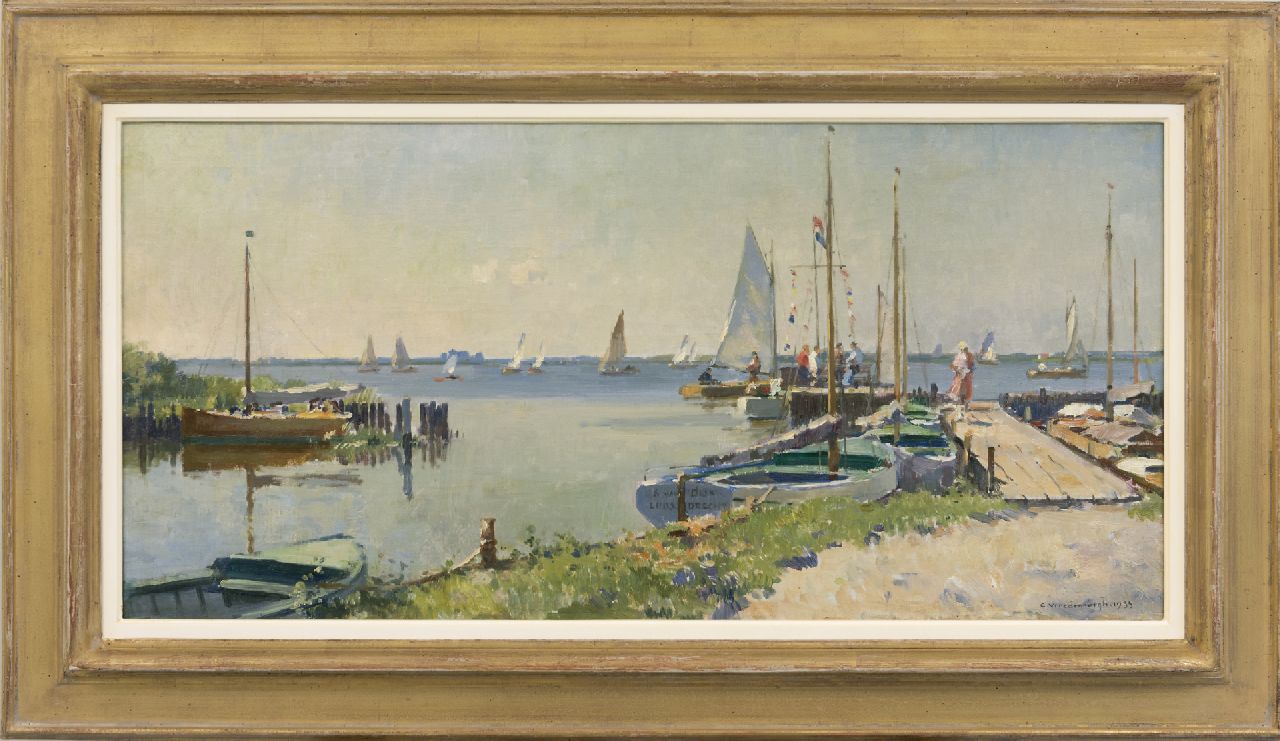 Vreedenburgh C.  | Cornelis Vreedenburgh, Ein sonniger Tag an den Loosdrechter Plassen, Öl auf Leinwand 36,3 x 74,8 cm, Unterzeichnet u.r. und datiert 1933