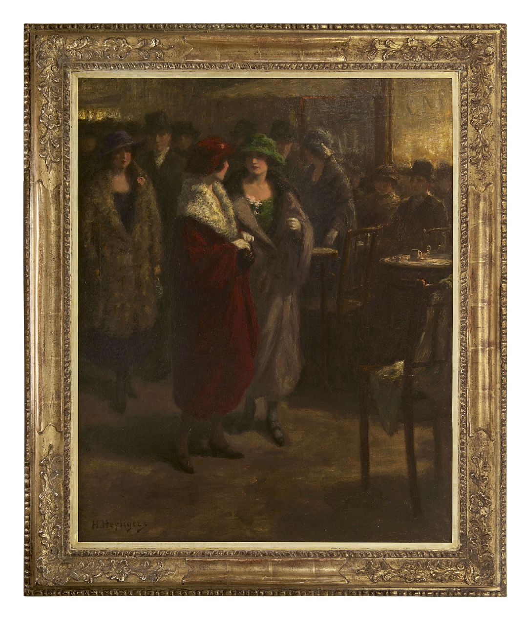 Heijligers H.  | Hendrik 'Henri' Heijligers, Café, Öl auf Leinwand 81,1 x 65,2 cm, Unterzeichnet u.l.