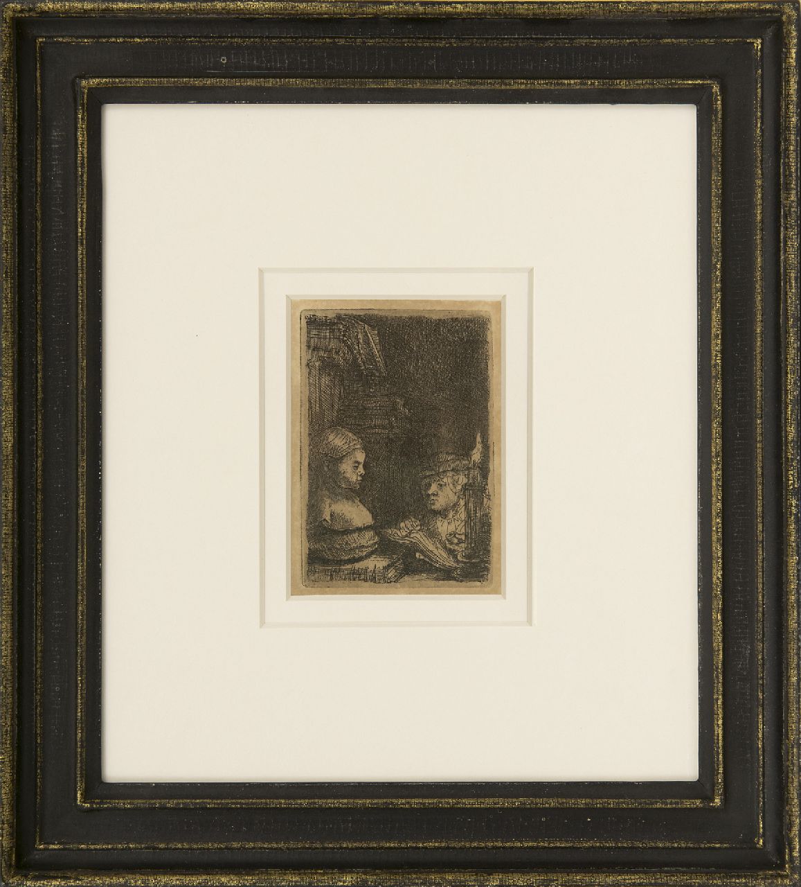 Rembrandt (Rembrandt Harmensz. van Rijn)   | Rembrandt (Rembrandt Harmensz. van Rijn), Ein Mann zeichnet nach einem Gipsmodell, Radierung auf Papier 9,3 x 6,3 cm