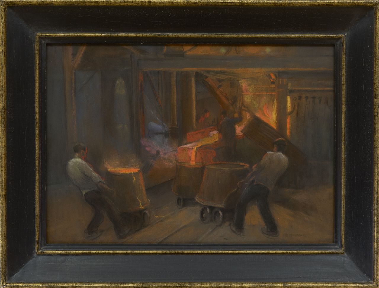 Heijenbrock J.C.H.  | Johan Coenraad Hermann 'Herman' Heijenbrock, Eisengießerei, Pastell auf Papier 33,1 x 47,6 cm, Unterzeichnet u.r.
