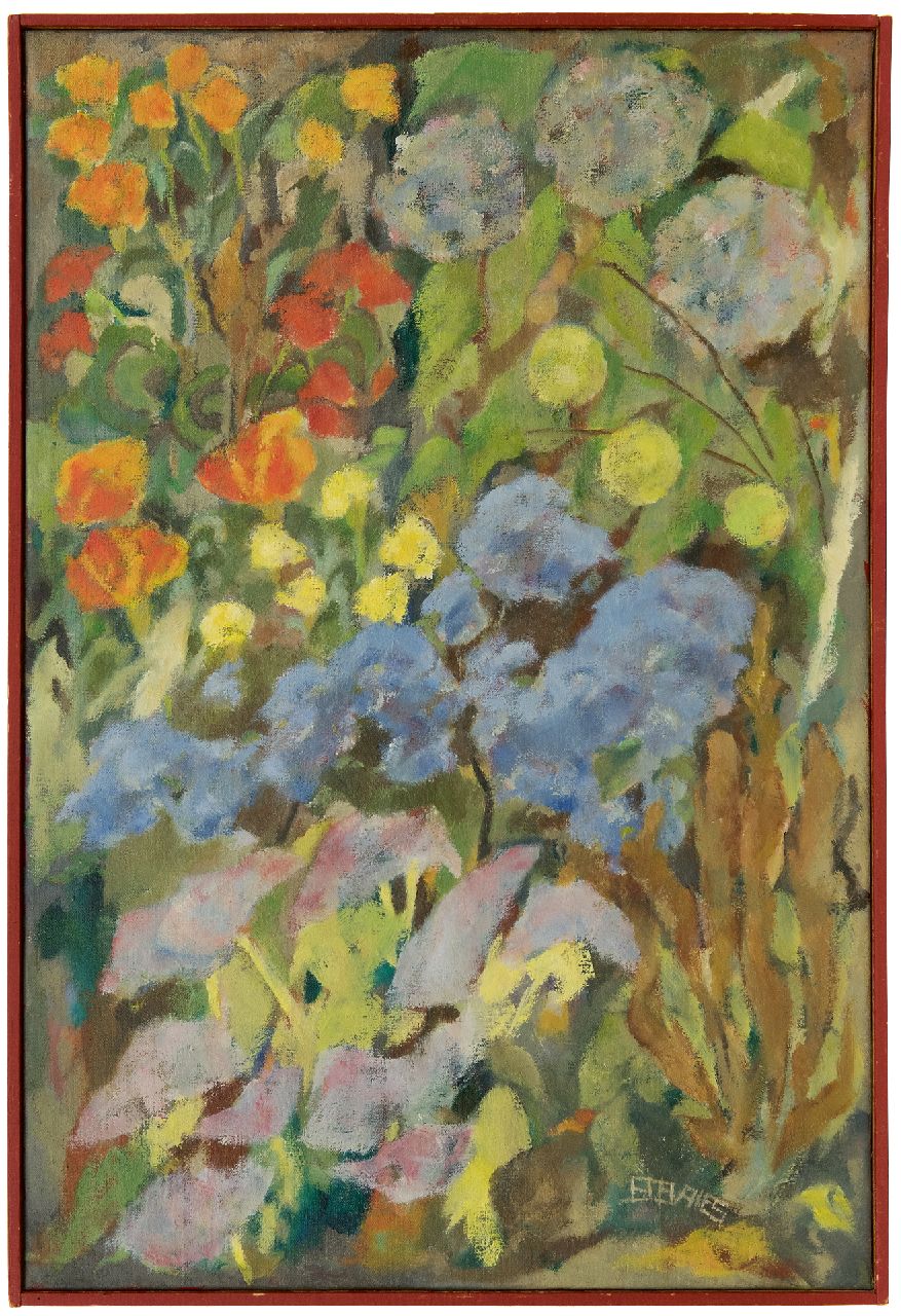 Vries J.S. de | Jacob Sybout 'Jaap' de Vries | Gemälde zum Verkauf angeboten | Herbst im Garten, Öl auf Leinwand 50,0 x 40,4 cm, Unterzeichnet u.r. mit Monogramm und zu datieren um die 60er Jahre