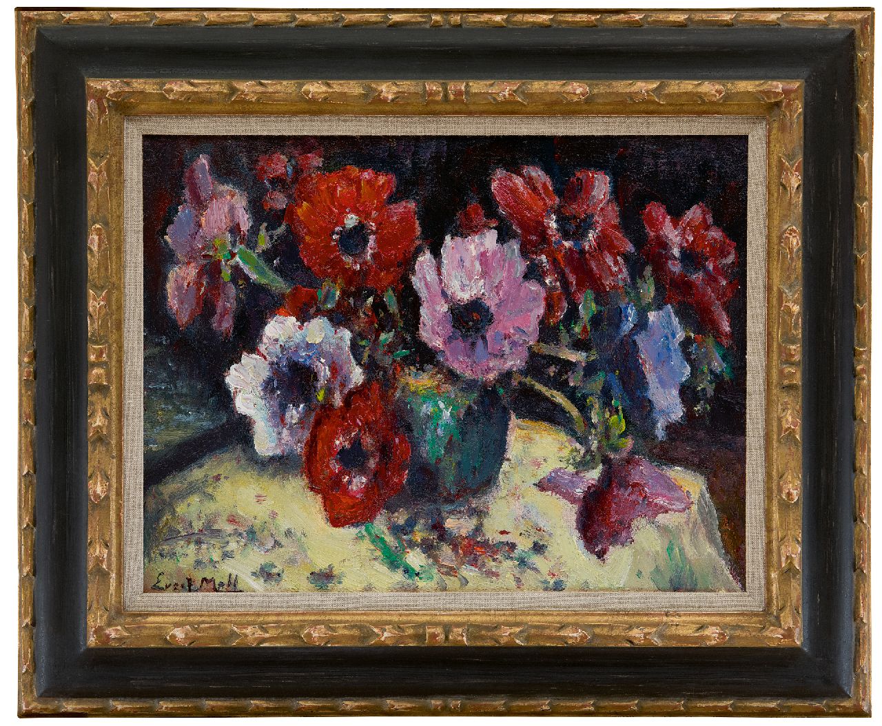 Moll E.  | Evert Moll | Gemälde zum Verkauf angeboten | Anemonen, Öl auf Leinwand 30,5 x 40,1 cm, Unterzeichnet u.l.