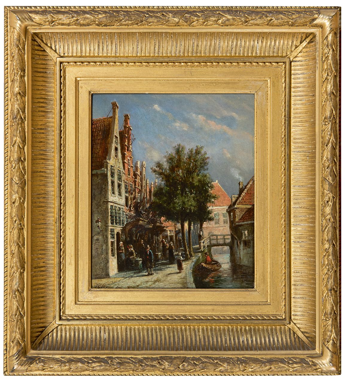 Vertin P.G.  | Petrus Gerardus Vertin, Holländische Stadtgracht, Öl auf Holz 21,9 x 18,0 cm, Unterzeichnet u.l. und datiert '73