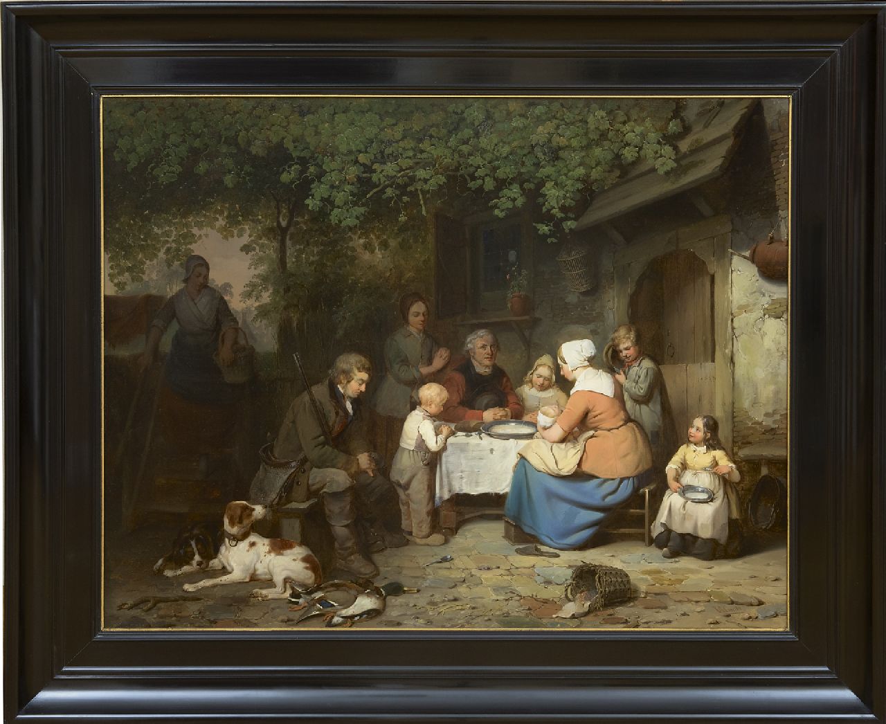 Canta J.A.  | Johannes Antonius Canta | Gemälde zum Verkauf angeboten | Gebet vor dem Essen, Öl auf Tafel 63,9 x 82,5 cm, Unterzeichnet u.r.