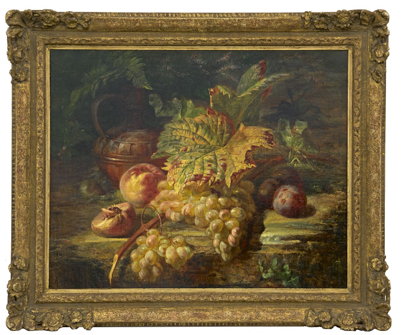 Huygens F.J.  | 'François' Joseph Huygens | Gemälde zum Verkauf angeboten | Stilleben mit Weintrauben, Öl auf Leinwand 48,6 x 59,5 cm, Unterzeichnet u.l. und datiert '60, ohne Rahmen