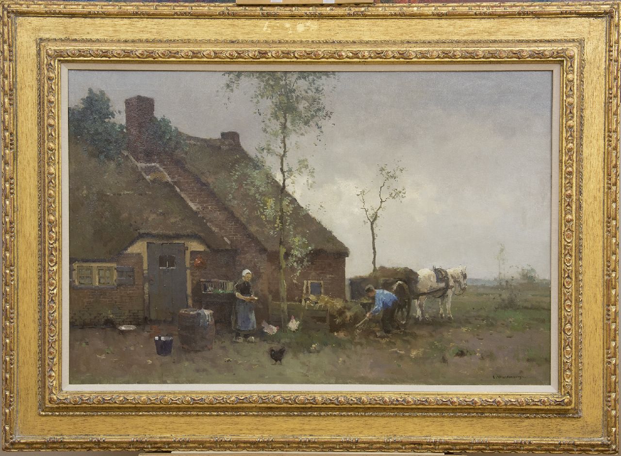 Vreedenburgh C.  | Cornelis Vreedenburgh, Auf dem Bauernhof, Öl auf Leinwand 58,4 x 89,0 cm, Unterzeichnet u.r.