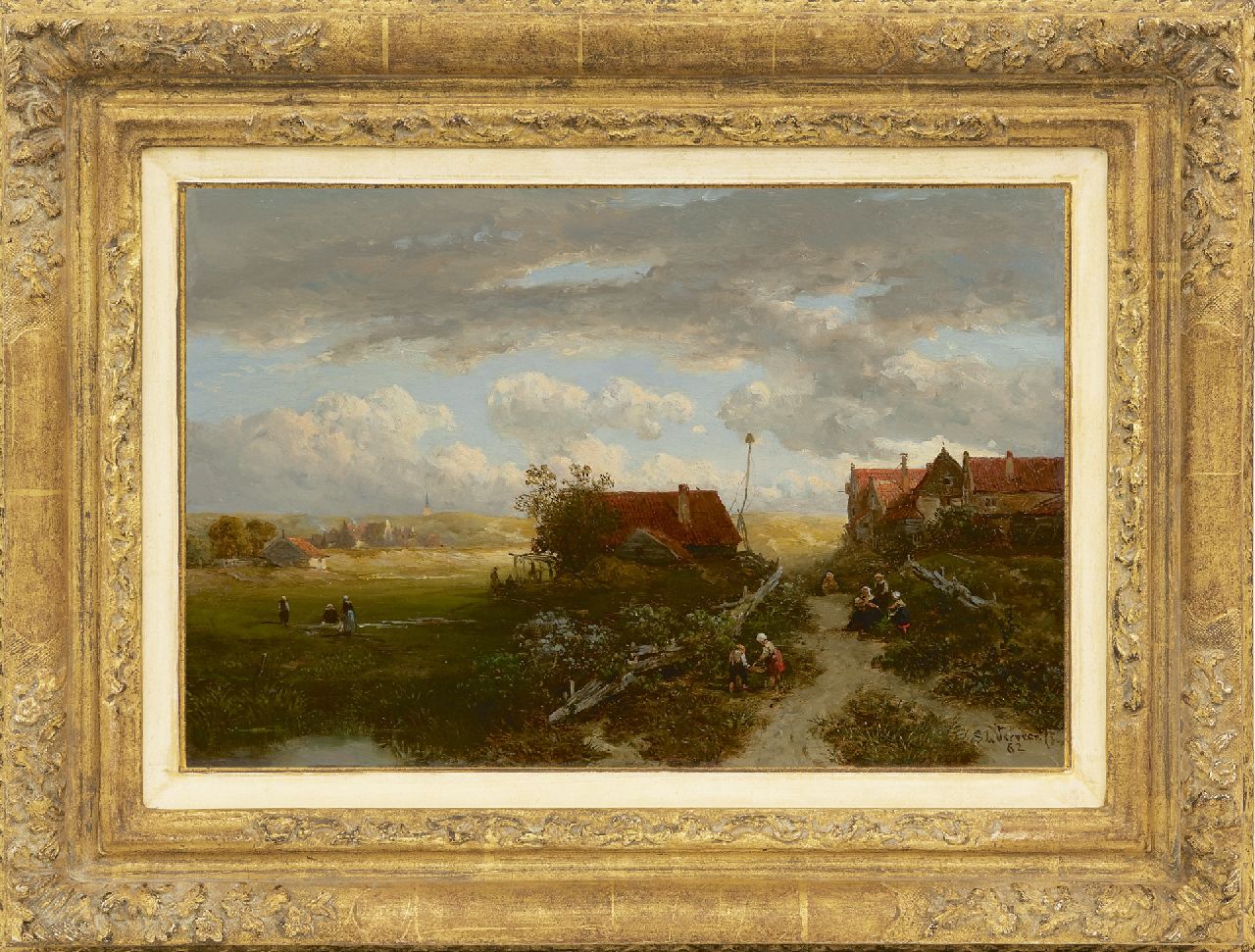 Verveer S.L.  | 'Salomon' Leonardus Verveer | Gemälde zum Verkauf angeboten | Hinter den Dünen, Öl auf Holz 23,8 x 36,0 cm, Unterzeichnet u.r. und datiert '62