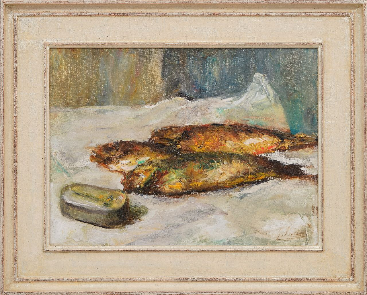 Surie J. | Jacoba 'Coba' Surie, Bücklinge, Öl auf Leinwand 30,3 x 40,3 cm, Unterzeichnet u.r. Surie J. | Jacoba 'Coba' Surie, Bücklinge, Öl auf Leinwand 30,3 x 40,3 cm, Unterzeichnet u.r.