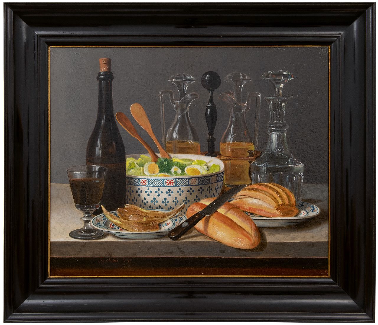 Joncherie G.G.  | Gabriel Germain Joncherie | Gemälde zum Verkauf angeboten | Le déjeuner, Öl auf Leinwand auf Holz 50,2 x 61,0 cm, Unterzeichnet u.l. und datiert 1843