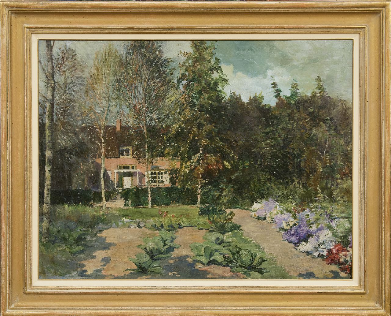 Schagen G.F. van | Gerbrand Frederik van Schagen, Landhaus im Sommer, Öl auf Leinwand 65,3 x 85,7 cm