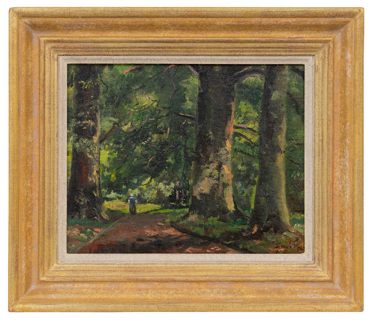 Vuuren J. van | Jan van Vuuren | Gemälde zum Verkauf angeboten | Waldweg, Öl auf Leinwand auf Holz 24,0 x 30,0 cm, gesigneerd rechtsonder