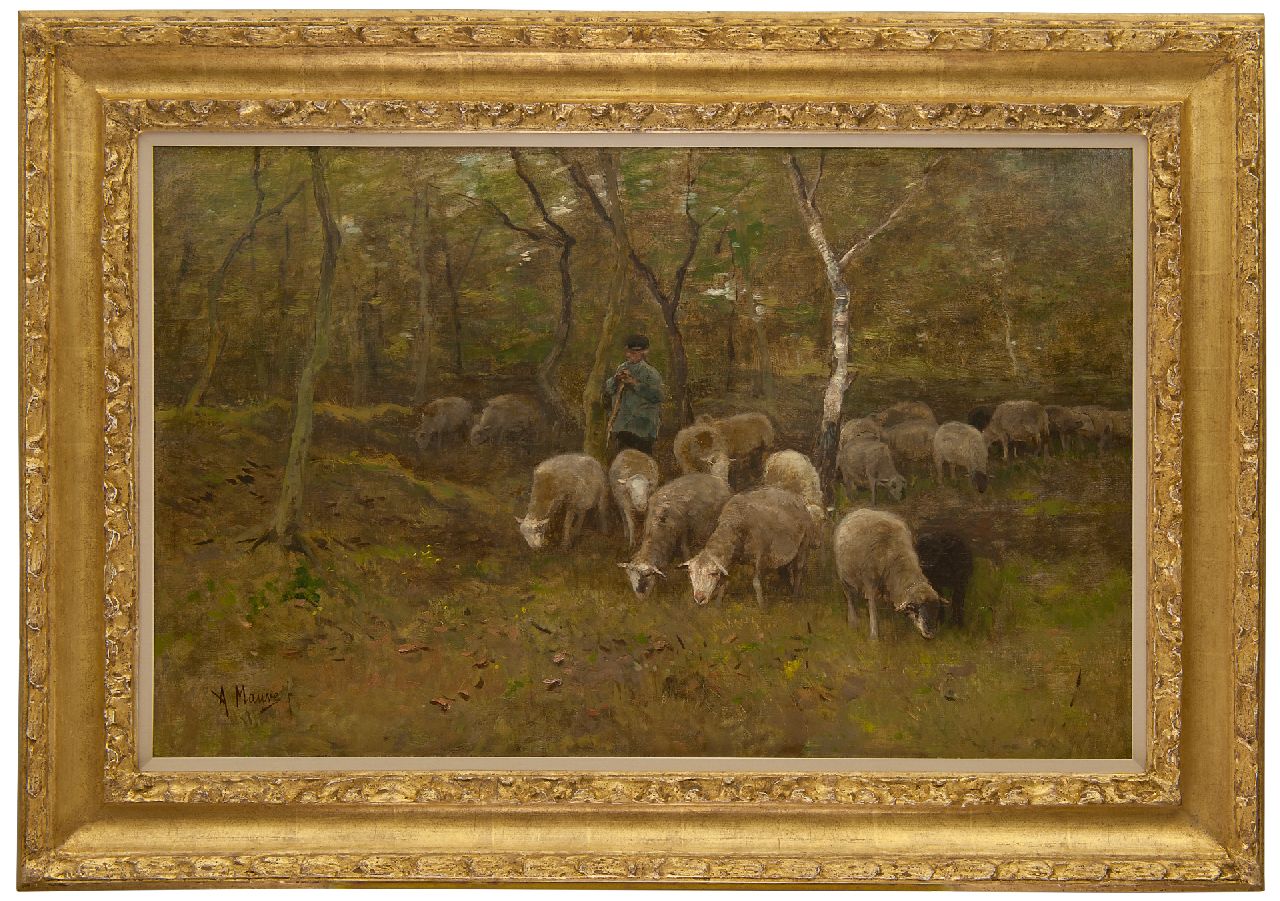 Mauve A.  | Anthonij 'Anton' Mauve | Gemälde zum Verkauf angeboten | Unter den Bäumen, Öl auf Leinwand 51,6 x 81,2 cm, Unterzeichnet u.l.