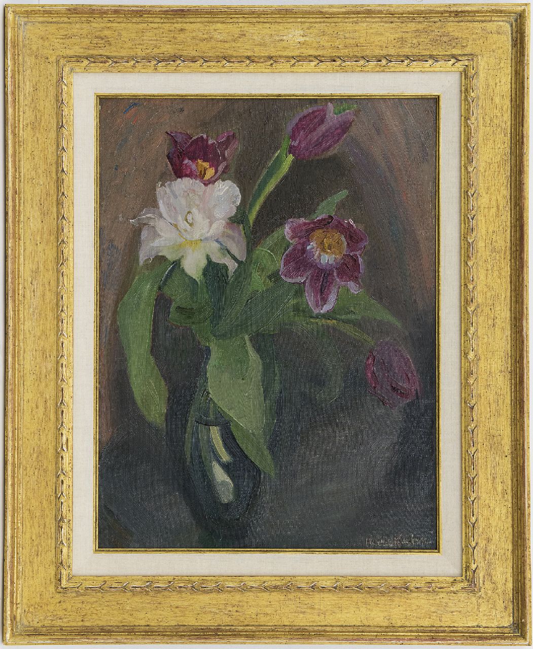 Kuijten H.J.  | Henricus Johannes 'Harrie' Kuijten | Gemälde zum Verkauf angeboten | Tulpen, Öl auf Leinwand 50,1 x 36,3 cm, Unterzeichnet u.r.