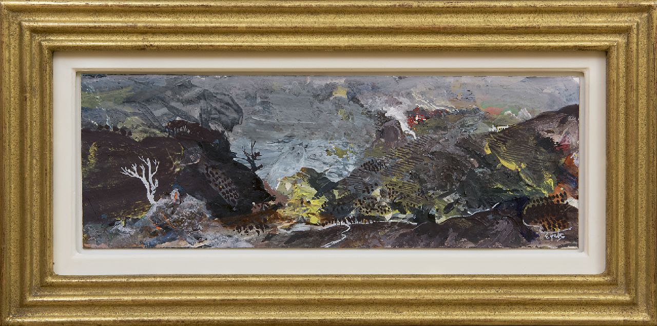 Eyck Ch.H.  | 'Charles' Hubert Eyck | Aquarelle und Zeichnungen zum Verkauf angeboten | Hügellandschaft, Gouache auf Papier 12,7 x 35,6 cm, Unterzeichnet u.r.