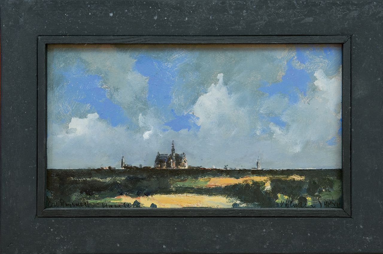 Hemert E. van | Evert van Hemert, Everts Ruysdael, Acryl auf Holzfaserplatte 19,6 x 35,0 cm, Unterzeichnet u.r. und datiert 'Haarlem' MMXV