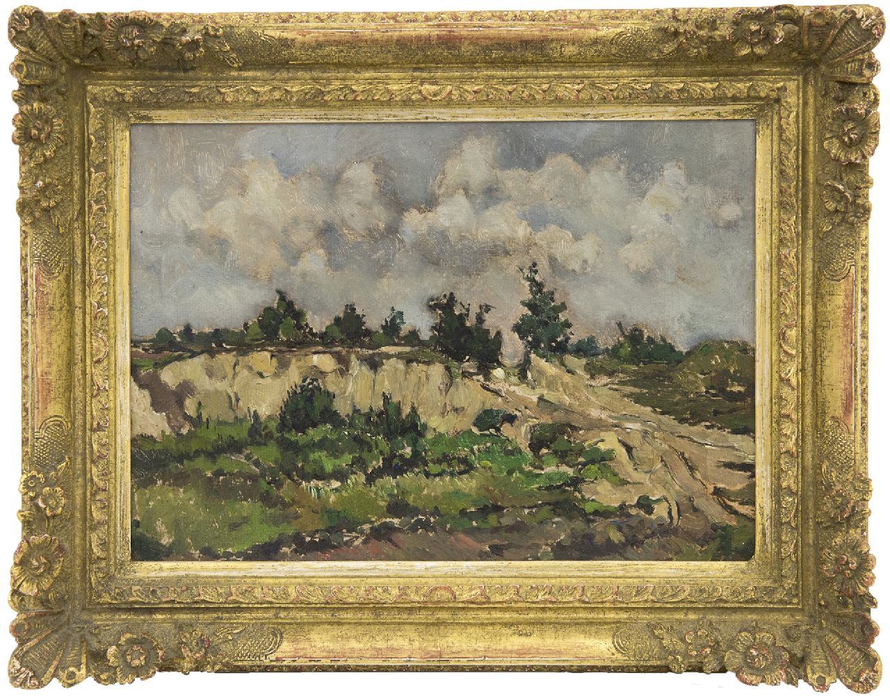 Ket D.H.  | Dirk Hendrik 'Dick' Ket | Gemälde zum Verkauf angeboten | Sandgrube bei Ede, Öl auf Holzfaser 20,4 x 28,8 cm, Unterzeichnet im Verso und datiert im Verso '24