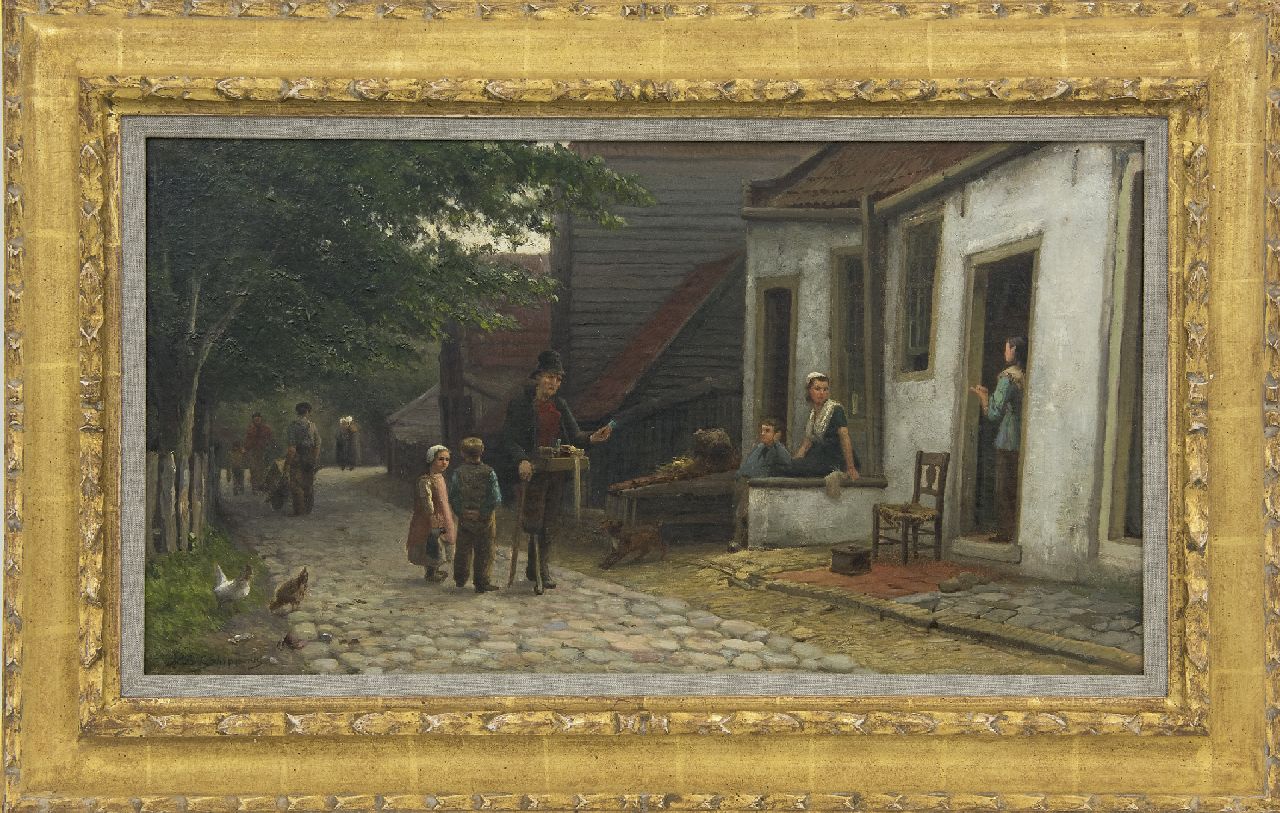 Schipperus P.A.  | Pieter Adrianus 'Piet' Schipperus, Der Hausierer, Öl auf Leinwand 31,7 x 58,0 cm, Unterzeichnet u.l.