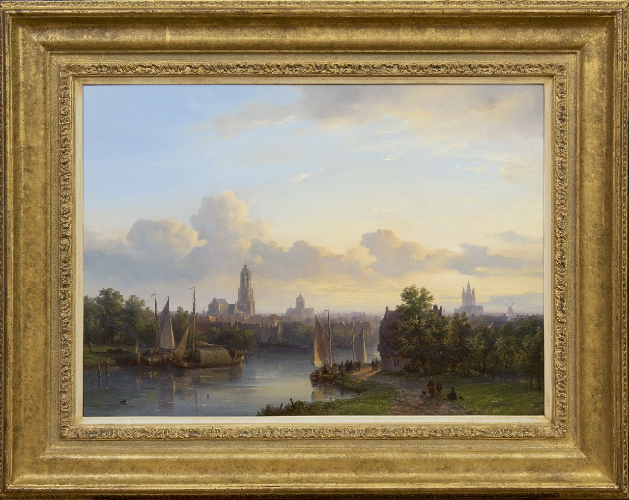 Kleijn L.J.  | Lodewijk Johannes Kleijn, Panoramische Ansicht auf Delft, Öl auf Holz 43,5 x 60,7 cm, Unterzeichnet u.r.