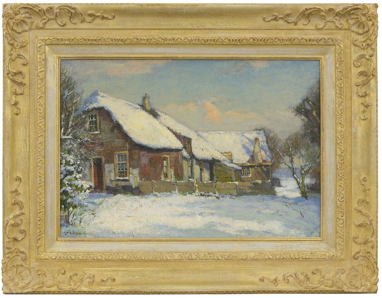 Soonius L.  | Lodewijk 'Louis' Soonius, Bauernhof in Winterlandschaft, Öl auf Leinwand 35,5 x 50,4 cm, Unterzeichnet u.l.