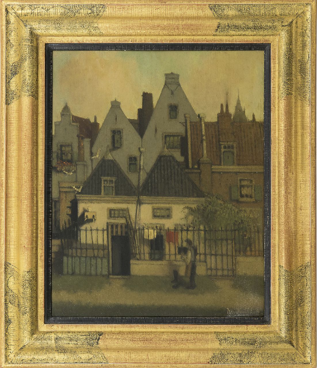 Daalhoff H.A. van | Hermanus Antonius 'Henri' van Daalhoff | Gemälde zum Verkauf angeboten | Stadtansicht, Öl auf Holz 40,3 x 32,1 cm, Unterzeichnet u.r.