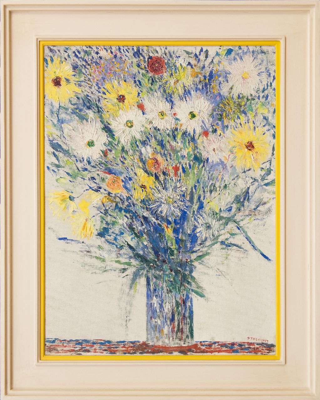 Thevenet P.  | Pierre Thevenet, Blumenstilleben, Öl auf Leinwand 80,5 x 60,6 cm, Unterzeichnet u.r.