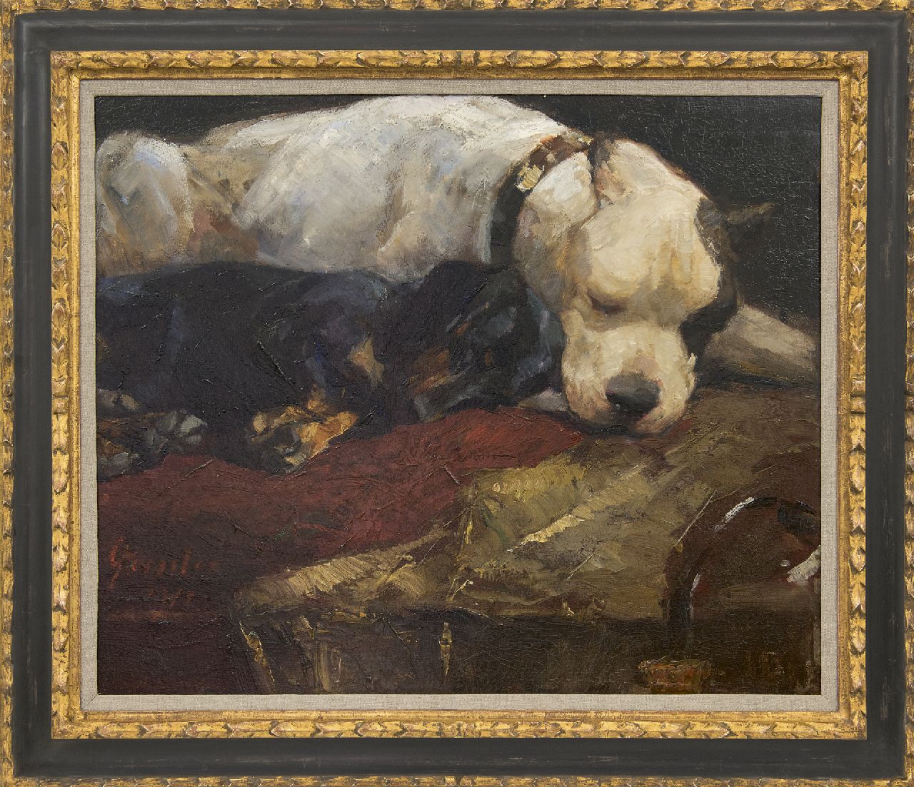 Geissler A.  | Arthur Geissler, Beste Freunde, Öl auf Malereifaser 50,6 x 60,5 cm, Unterzeichnet u.l. und datiert 1911