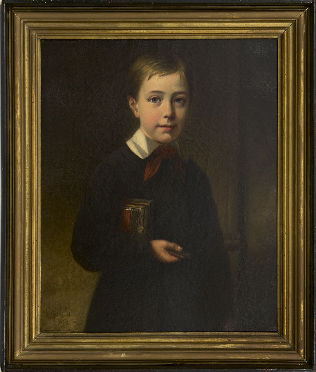 Lil J. van | Joseph van Lil, Knabenporträt, Öl auf Leinwand 63,3 x 51,5 cm, Unterzeichnet u.l. und datiert 1875