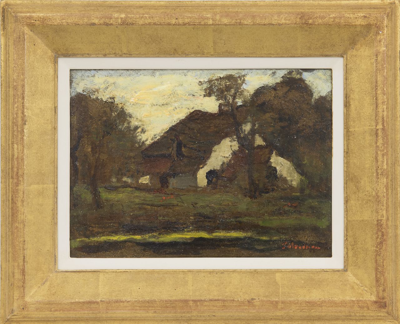 Mondriaan F.H.  | Frédéric Hendrik 'Frits' Mondriaan | Gemälde zum Verkauf angeboten | Bauernhof, Öl auf Holz 18,0 x 24,2 cm, Unterzeichnet u.r.