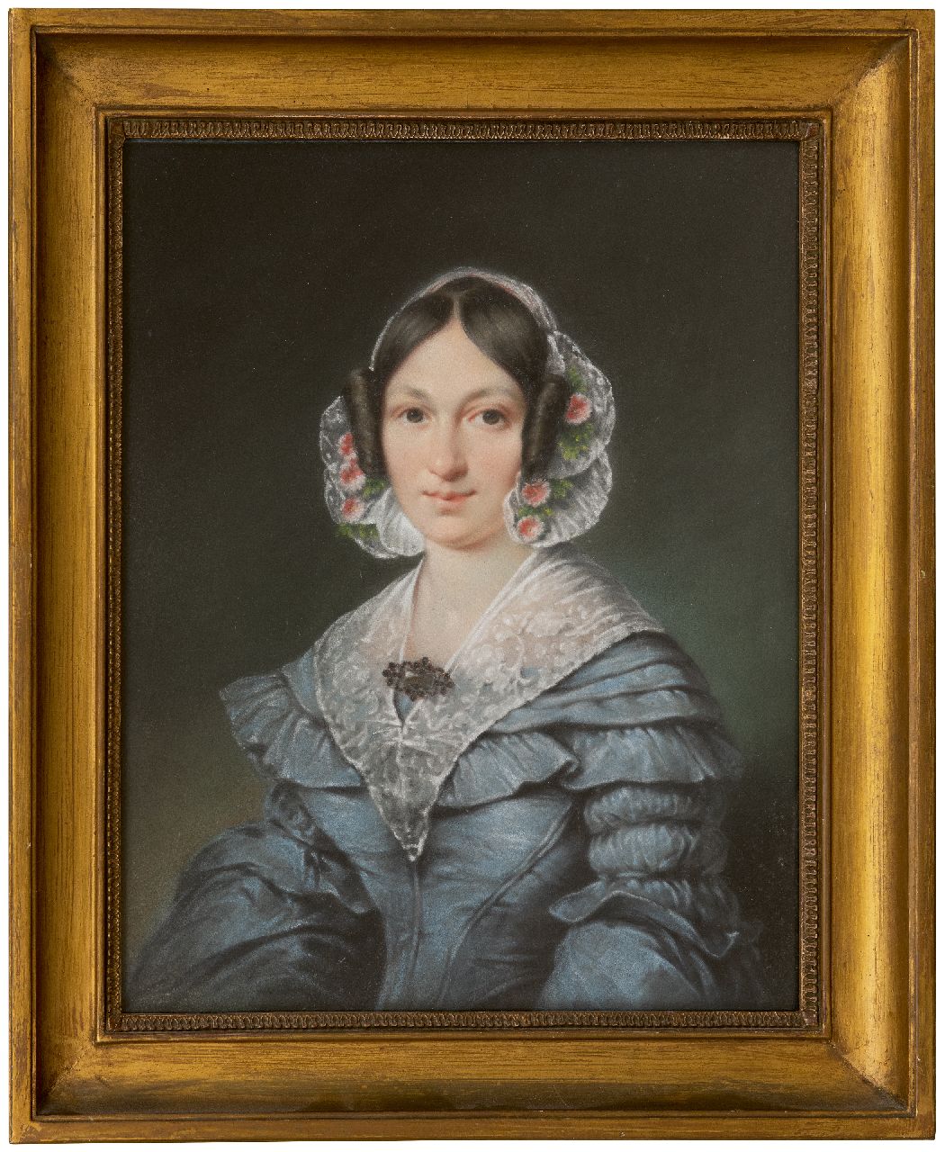 Daiwaille J.A.  | Jean Augustin Daiwaille | Aquarelle und Zeichnungen zum Verkauf angeboten | Porträt einer Frau vermutlich Maria Louisa Engelman-Hakbijl  (1 von 4 Porträts), Pastell auf Papier 30,5